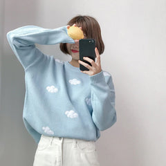 Casual Knitting Fashionable Pullovers O-Neck Sweaters