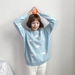 Casual Knitting Fashionable Pullovers O-Neck Sweaters