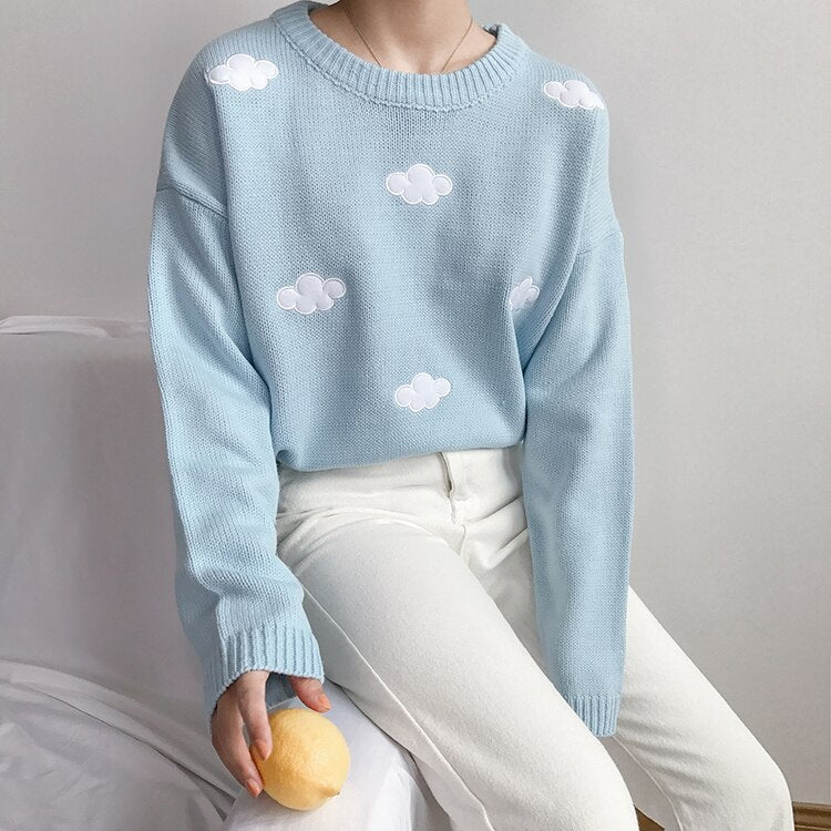 Casual Knitting Fashionable Pullovers O-Neck Sweaters