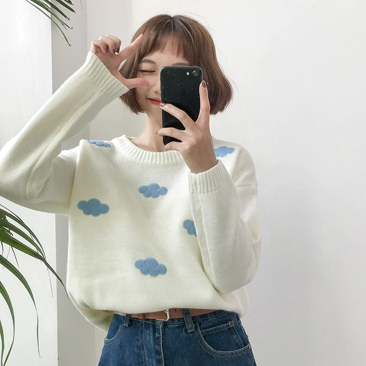Casual Knitting Fashionable Pullovers O-Neck Sweaters