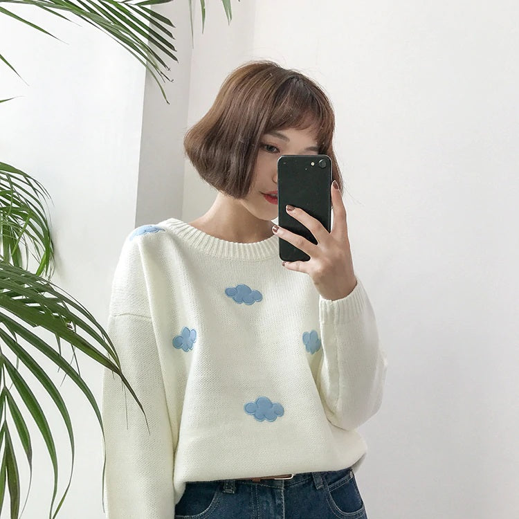 Casual Knitting Fashionable Pullovers O-Neck Sweaters