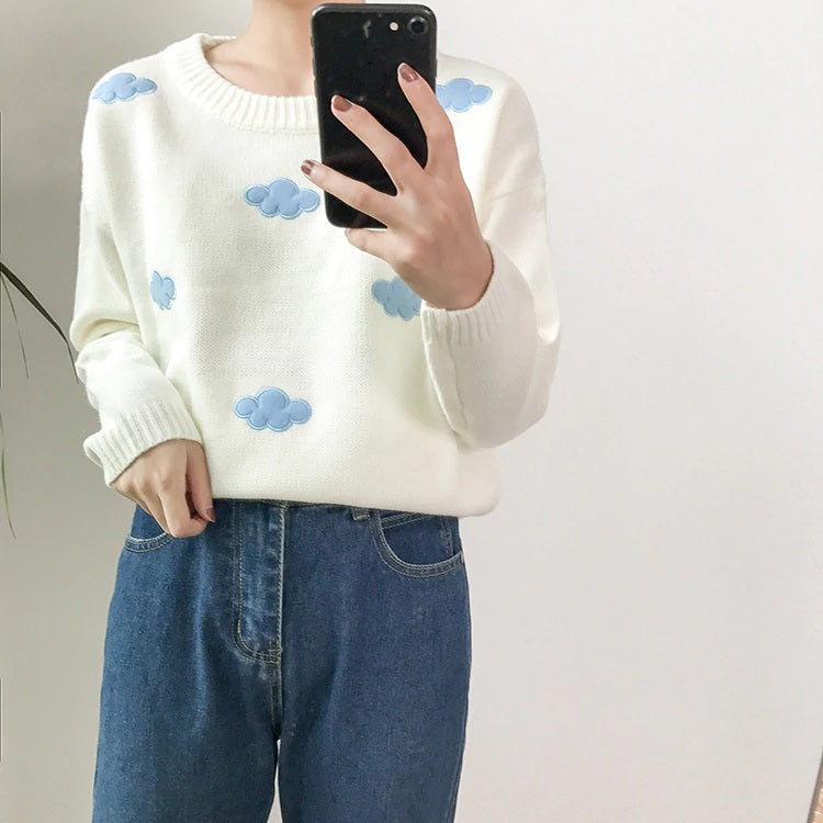 Casual Knitting Fashionable Pullovers O-Neck Sweaters