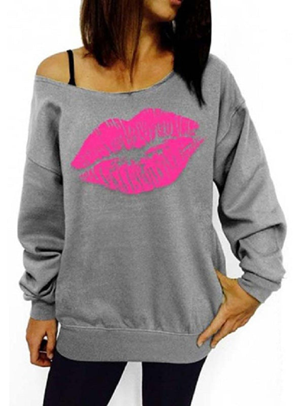 Casual Lipstick Logo Long Sleeved Sweatshirt