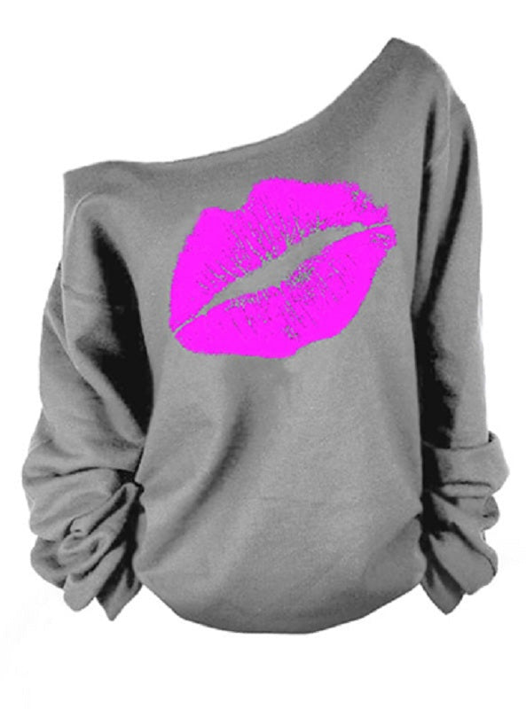 Casual Lipstick Logo Long Sleeved Sweatshirt