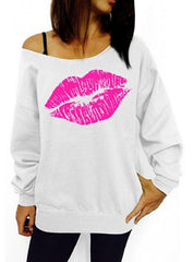 Casual Lipstick Logo Long Sleeved Sweatshirt