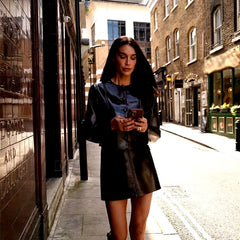 Casual Button Hip Package Jacket And Mini Skirt 2 Piece Set