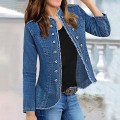 Casual Long-Sleeve Cardigan Stand Neck Single Breasted Jacket