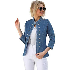 Casual Long-Sleeve Cardigan Stand Neck Single Breasted Jacket