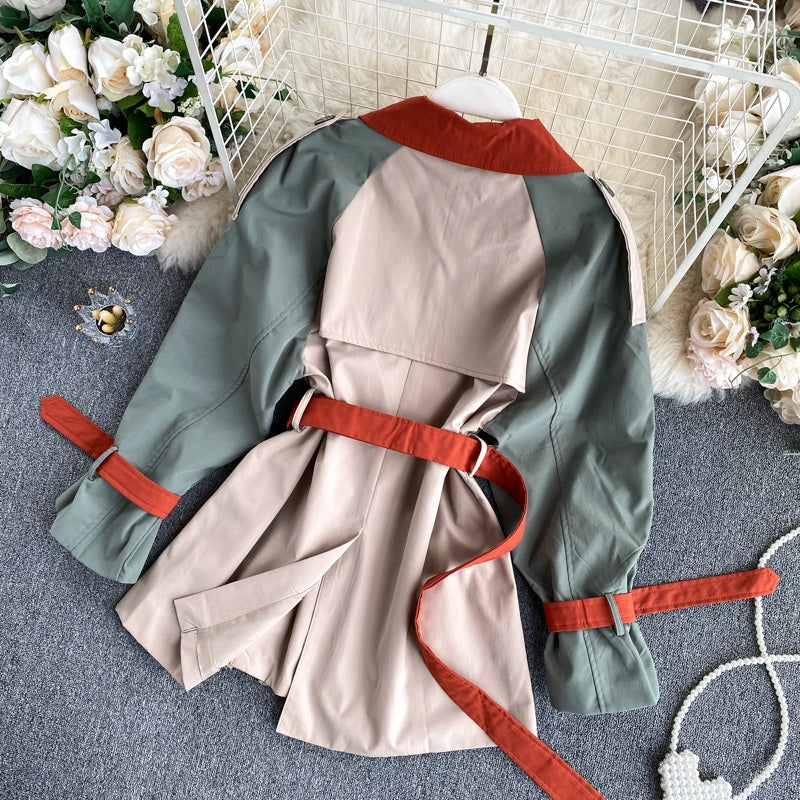 Casual Long Sleeve Double Breasted Street Wear Short Coat Outwear