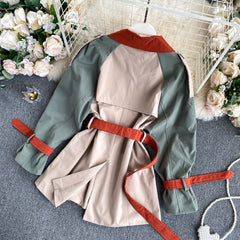 Casual Long Sleeve Double Breasted Street Wear Short Coat Outwear