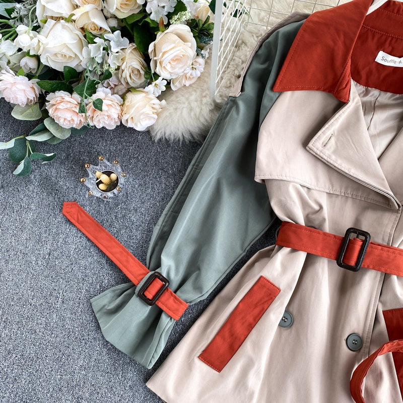 Casual Long Sleeve Double Breasted Street Wear Short Coat Outwear