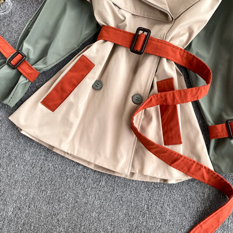 Casual Long Sleeve Double Breasted Street Wear Short Coat Outwear