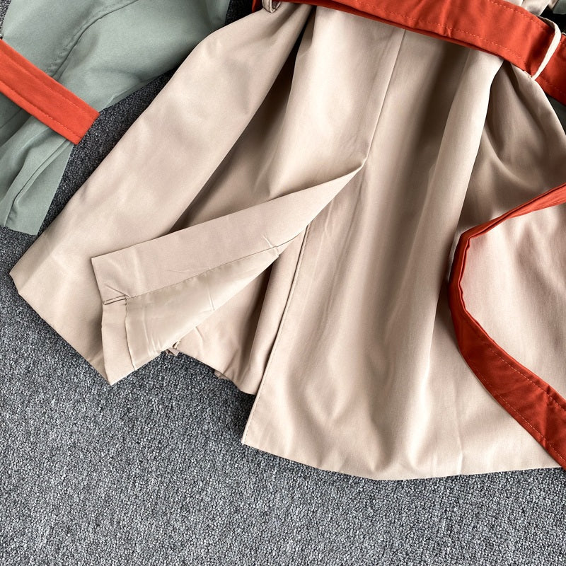 Casual Long Sleeve Double Breasted Street Wear Short Coat Outwear