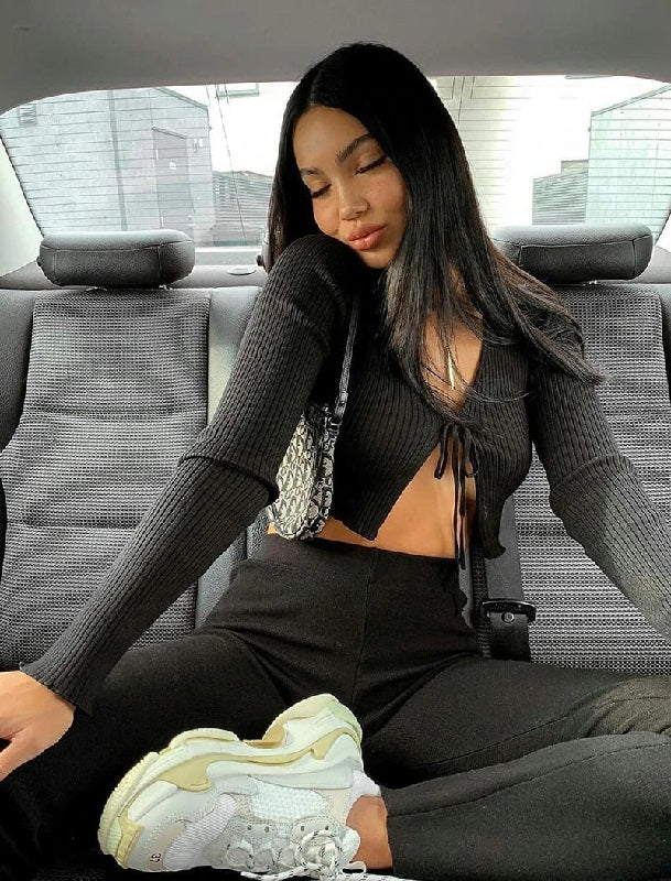 Casual Long Sleeve Knitted V Neck Cardigan Sweater