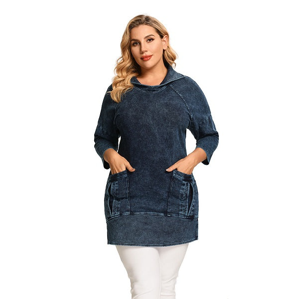 Casual Long Style Slim Stretch Knitted Denim Jacket