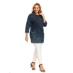 Casual Long Style Slim Stretch Knitted Denim Jacket