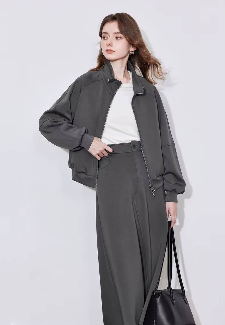 Casual Mid-Calf Skirt With Hoodies Sweatshirt Two Piece Sets