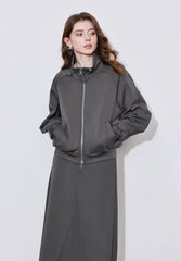 Casual Mid-Calf Skirt With Hoodies Sweatshirt Two Piece Sets