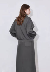 Casual Mid-Calf Skirt With Hoodies Sweatshirt Two Piece Sets