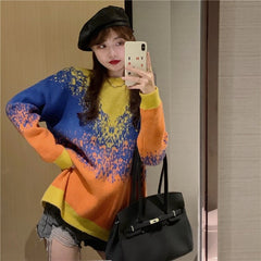 Casual New Fashion Loose Round Neck Knitted Sweater