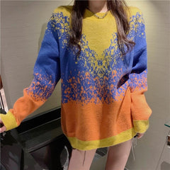 Casual New Fashion Loose Round Neck Knitted Sweater