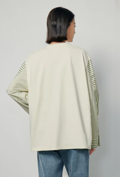 Casual Patchwork O neck Striped Long Sleeve Pullover Hoodies