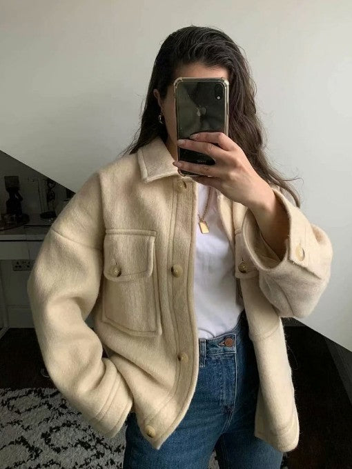 Casual Pockets Long Sleeve Jacket