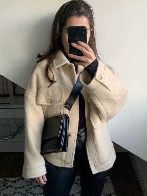 Casual Pockets Long Sleeve Jacket