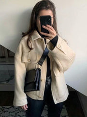 Casual Pockets Long Sleeve Jacket