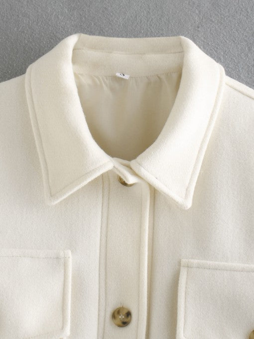 Casual Pockets Long Sleeve Jacket