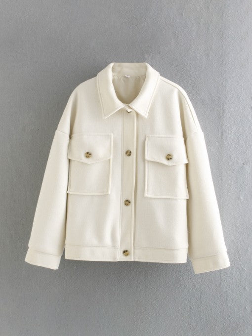 Casual Pockets Long Sleeve Jacket