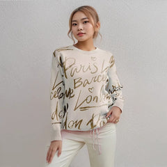Casual Printed Long Sleeve Jumper Thick Warm Knit Pullovers Oversized Sweater
