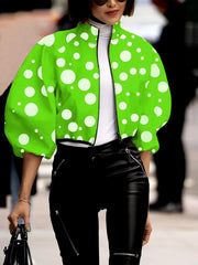 Casual Printed Zipper Fly Long Sleeve Jackets Streetwear