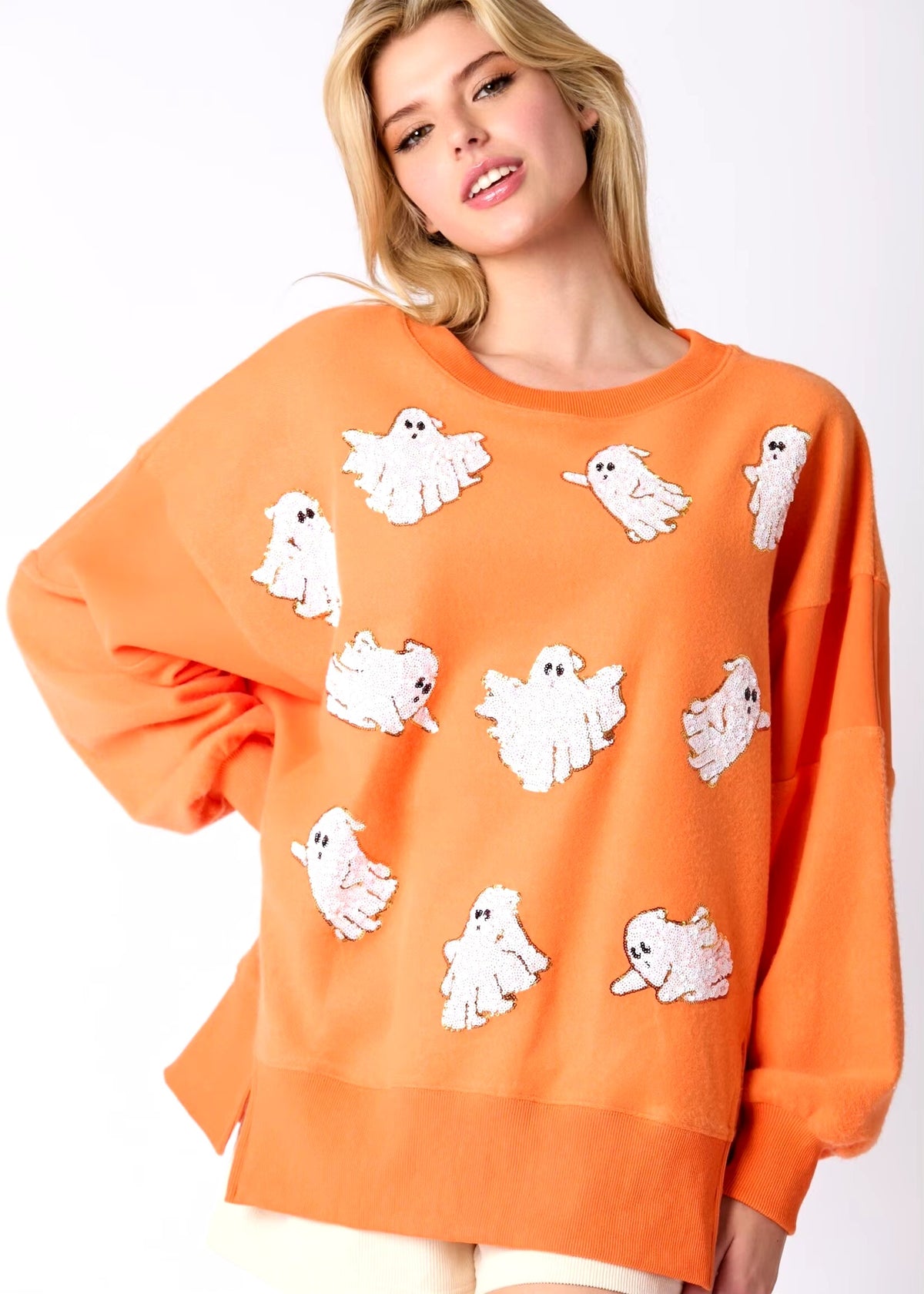Casual Pullover Long Sleeve Crew Neck Halloween Cartoon Hoodie