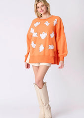 Casual Pullover Long Sleeve Crew Neck Halloween Cartoon Hoodie