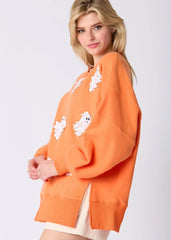 Casual Pullover Long Sleeve Crew Neck Halloween Cartoon Hoodie