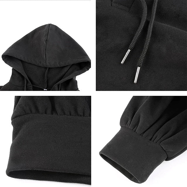 Casual Pullovers Cropped Hoodies Long Sleeve Sweatshirt Gothic Jacket Top