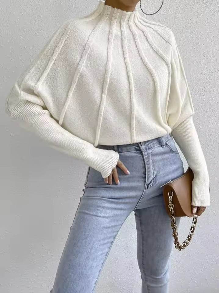Casual Round Neck Knitted Pullover Long Sleeve Sweater