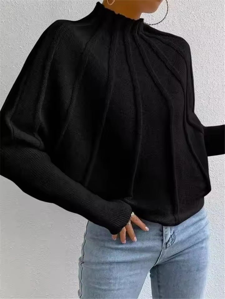 Casual Round Neck Knitted Pullover Long Sleeve Sweater