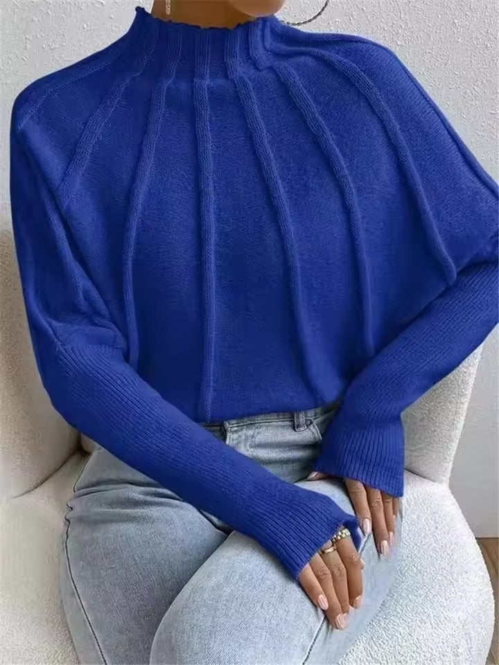 Casual Round Neck Knitted Pullover Long Sleeve Sweater