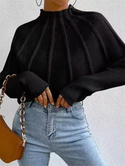 Casual Round Neck Knitted Pullover Long Sleeve Sweater