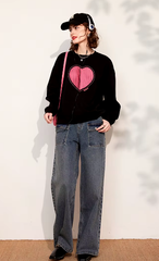 Casual Round Neck Long Sleeve Drop Shoulder Loose Sweatshirt