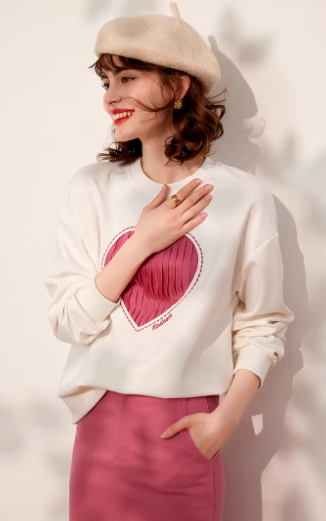 Casual Round Neck Long Sleeve Drop Shoulder Loose Sweatshirt