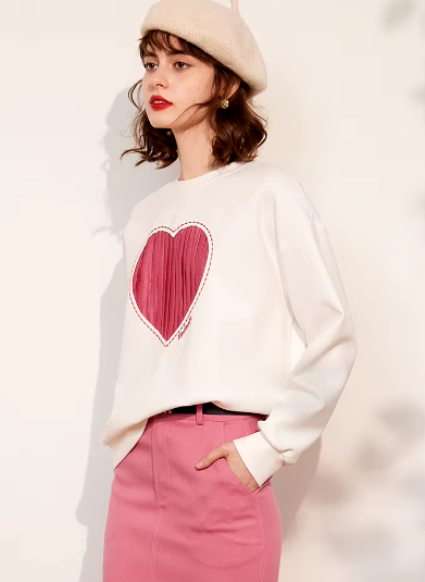 Casual Round Neck Long Sleeve Drop Shoulder Loose Sweatshirt