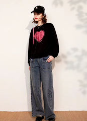 Casual Round Neck Long Sleeve Drop Shoulder Loose Sweatshirt