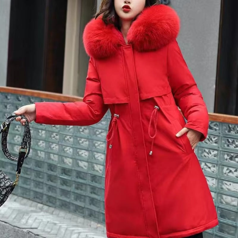 Casual Sashes Fleece Hodded Padded Loose Coats