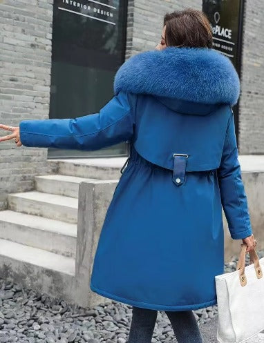 Casual Sashes Fleece Hodded Padded Loose Coats