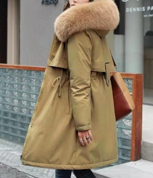 Casual Sashes Fleece Hodded Padded Loose Coats