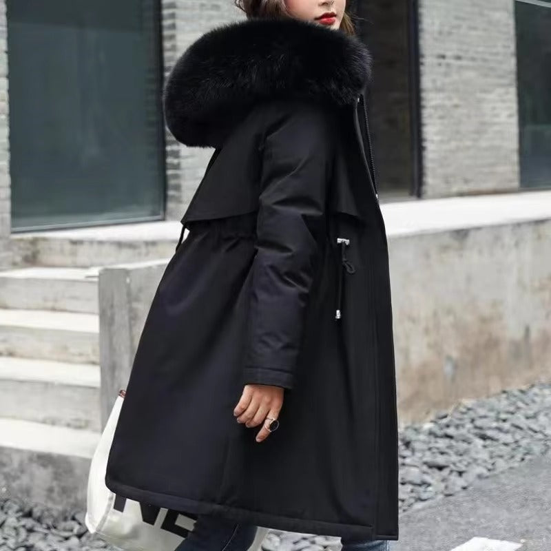 Casual Sashes Fleece Hodded Padded Loose Coats