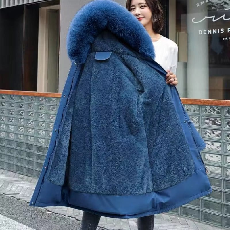 Casual Sashes Fleece Hodded Padded Loose Coats